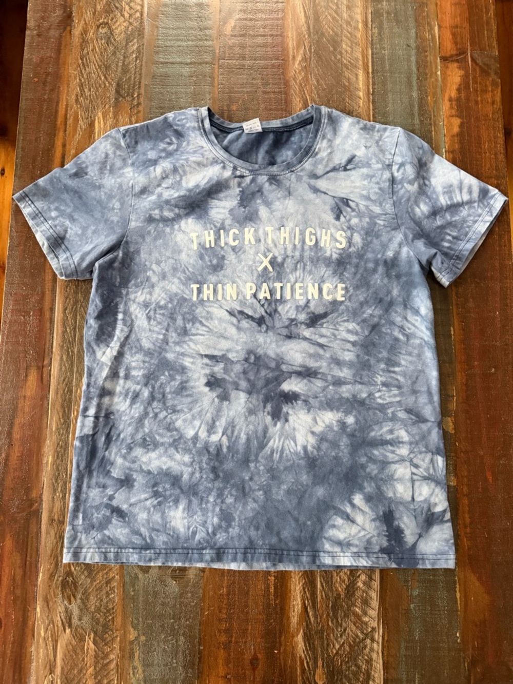 Yitan Women’s XL Blue Tie-Dye Short Sleeve T-Shirt | SKU 0025